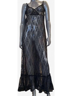 Lace Maxi Βραδινό Φόρεμα Μαύρο 2242111001