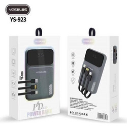 Yesplus Ys-923 Power Bank 10000mAh 22.5W με Θύρα USB-A & 2 Θύρες USB-C Quick Charge 3.0 & Power Delivery Black