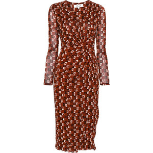 Diane Von Furstenberg Charlotte Midi Βραδινό Φόρεμα Κρουαζέ Καφέ DVFDL2S017CSBRS-C5987 Diane Von Furstenberg Charlotte Midi Βραδινό Φόρεμα Κρουαζέ Καφέ DVFDL2S017CSBRS-C5987