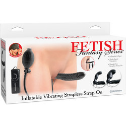 Pipedream Fetish Fantasy Inflatable Strapless Strap On με Διπλό Dildo 16.5cm & Δόνηση Μαύρο