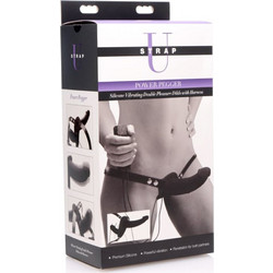 Strap U Power Pegger Harness Strap On με Διπλό Dildo & Δόνηση Μαύρο