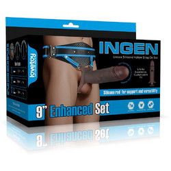 Lovetoy Ingen 9'' Enhanced Set L/XL/2XL Harness Strap On με Dildo 21.5cm Καφέ