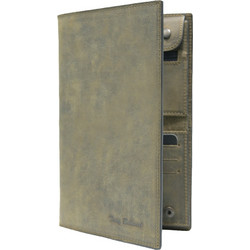 Leather 100 Μεγάλο Δερμάτινο Γυναικείο Πορτοφόλι Καρτών με Snap Χακί 05-WALLET-T-145-05