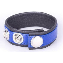 Kiotos Leather Rainbow Cock Strap Ρυθμιζόμενα Δαχτυλίδι Πέους Μπλε