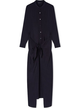 Emporio Armani Midi Καθημερινό Φόρεμα Μεταξωτό Navy Μπλε EW0033-20492UB102