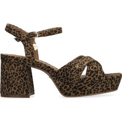 Mexx Γυναικεία Πέδιλα Suede Καφέ με Χοντρό Ψηλό Τακούνι και Φιάπα MI001602961W-02-2007
