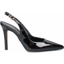 Sante Γόβες Slingback Λουστρίνι με Τακούνι Στιλέτο Μαύρες 26-211-01