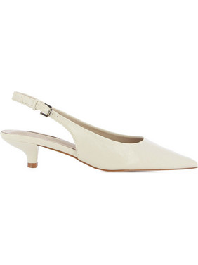 Corina Γόβες Slingback Δερμάτινες με Λεπτό Χαμηλό Τακούνι Λευκές M5310