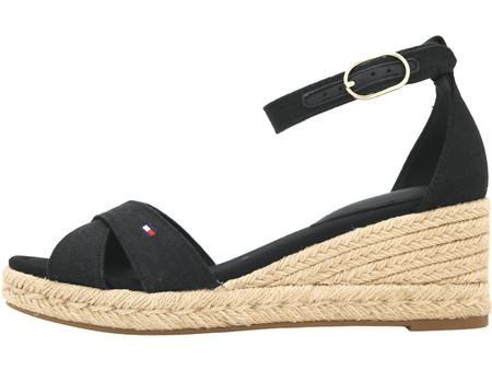 Tommy Hilfiger Καλοκαιρινές Γυναικείες Πλατφόρμες Εσπαντρίγες Χαμηλές Μαύρες FW0FW09332-BDS