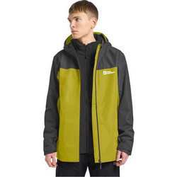 Jack Wolfskin Αθλητικό Ανδρικό Μπουφάν Χειμωνιάτικο Softshell Αδιάβροχο Αντιανεμικό Κίτρινο Μαύρο 1115311-M0053
