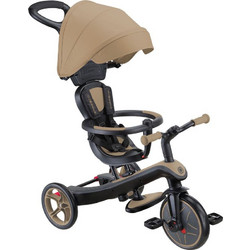 Globber Trike Explorer 4 in 1 Τρίκυκλο Ποδήλατο με Σκίαστρο & Χειρολαβή για 10+ Μηνών Εκρού