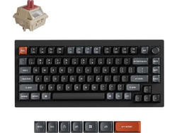 Keychron V1 Ultra 8K Ασύρματο Μηχανικό Gaming Πληκτρολόγιο TenKeyLess με Keychron Silk POM Red Διακόπτες RGB Black