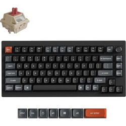 Keychron V1 Ultra 8K Ασύρματο Μηχανικό Gaming Πληκτρολόγιο TenKeyLess με Keychron Silk POM Red Διακόπτες RGB Black