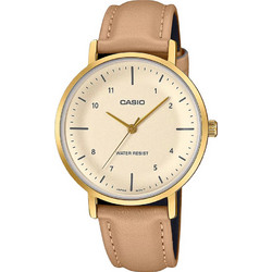 Casio Γυναικείο Ρολόι με Καφέ Δερμάτινο Λουράκι LTP-VT03GL-4BV
