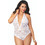 Dreamgirl Sexy Κορμάκι String See Through με Δαντέλα Λευκό 8694