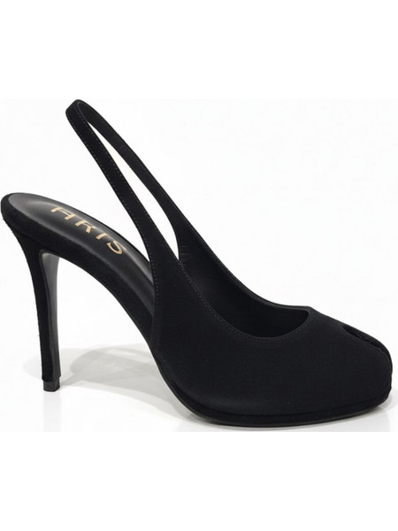 Iris Bueno Γόβες Slingback με Τακούνι Στιλέτο με Φιάπα Μαύρες