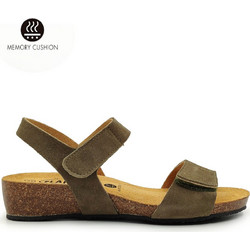 Plakton Afelpado Γυναικεία Σανδάλια Suede Ανατομικά Χακί 775893