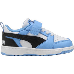 Puma Rebound V6 Παιδικά Sneakers Λευκά Γαλάζια Μαύρα 397420-34