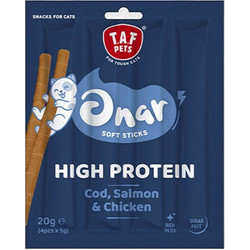 Taf Pets Onar High Protein Soft Sticks with Cod, Salmon & Chicken 4x5gr