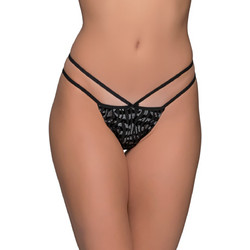 Milena By Paris Γυναικείο Sexy String Μαύρο Ασημί 7729