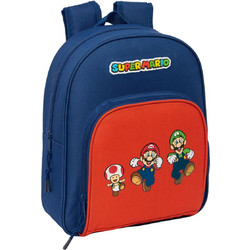 Safta Super Mario Mamma Mia Σχολική Τσάντα Πλάτης Νηπιαγωγείου Μπλε Κόκκινη S4313698