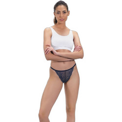 Cottonhill Γυναικείο Sexy String με Δαντέλα & Πέρλες Μαύρο CH4347
