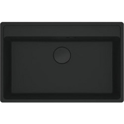 Franke Maris Bowl MRG 610-72 TL Ένθετος Νεροχύτης Γρανίτη Ματ Total Black 76x51cm