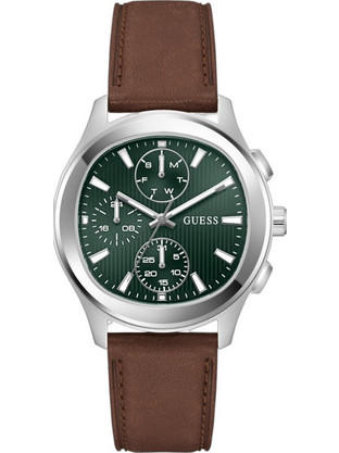 Guess Palmer Ανδρικό Ρολόι με Καφέ Δερμάτινο Λουράκι GW1049G1