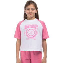 District75 Παιδικό T-Shirt Κοντομάνικο Λευκό Ροζ 126KGCR-726-091