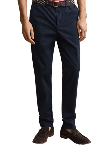 Gant Ανδρικό Παντελόνι Chino Ελαστικό Κανονική Εφαρμογή Navy Μπλε 3G1501000-433