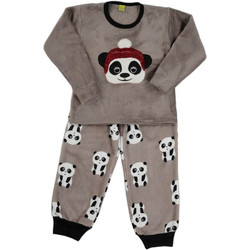 Rachel Panda Παιδική Πιτζάμα Fleece Χειμωνιάτικη Καφέ 12265