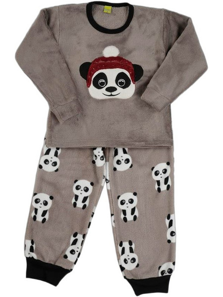 Rachel Panda Παιδική Πιτζάμα Fleece Χειμωνιάτικη Καφέ 12265