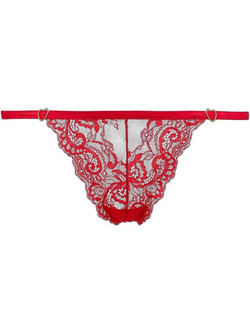Elite Form Γυναικείο Sexy String με Δαντέλα Κόκκινο 728
