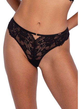 Dorina Emory Γυναικείο Sexy String με Δαντέλα Μαύρο