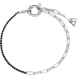 Pdpaola Black Mirage Γυναικείο Βραχιόλι Ριβιέρα Ασημί PU02-042-U