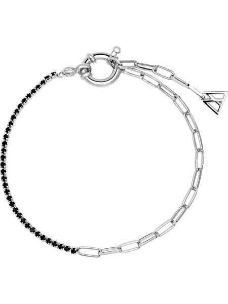Pdpaola Black Mirage Γυναικείο Βραχιόλι Ριβιέρα Ασημί PU02-042-U