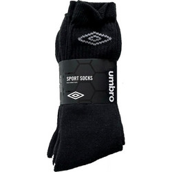 Umbro Ανδρικές Κάλτσες Ψηλές Μαύρες 3Pack UA3001A-92B