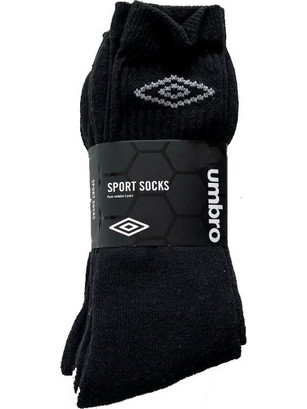 Umbro Ανδρικές Κάλτσες Ψηλές Μαύρες 3Pack UA3001A-92B