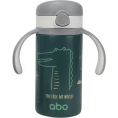 Abo Crocodile Παιδικό Παγούρι Θερμός Ανοξείδωτο BPA Free με Καλαμάκι Κυπαρισσί 280ml