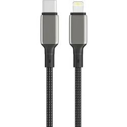 Ezra DC286 Braided USB-C to Lightning Cable 20W 1m Black