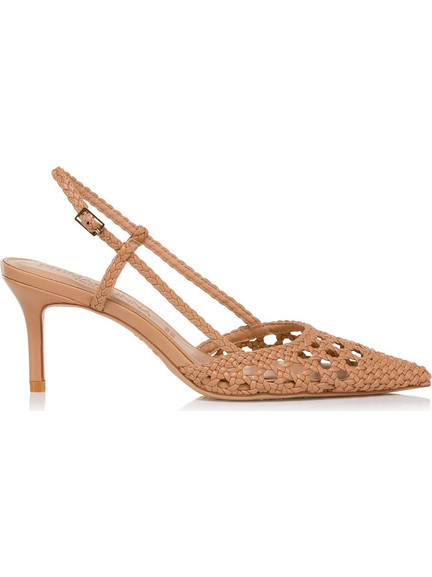 Primadonna Γόβες Slingback Δερμάτινες με Τακούνι Στιλέτο Μπεζ 03536EI