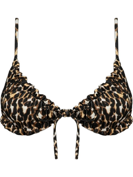 Rock Club Juju Juju Bikini Top Τριγωνάκι Animal Print Καφέ BP-2490-621