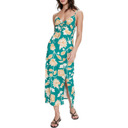 Grace & Mila Midi Καλοκαιρινό Βραδινό Φόρεμα Floral Μεταξωτό Βεραμάν 145836
