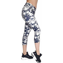 Bodymove Γυναικείο Κολάν Capri Ψηλόμεσο Λευκό Γκρι 1075-10