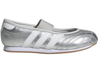 Adidas Taekwondo Παιδικές Μπαλαρίνες Ύφασμα Ανατομικές με Λάστιχο Ασημί KJ8248