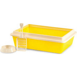 Domus Molinari Cat 2 Λεκάνη Γάτας με Κόσκινο Κίτρινη Μ51xΠ35xΥ10cm