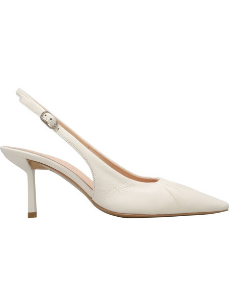 Haralas Γόβες Slingback Δερμάτινες με Τακούνι Στιλέτο Λευκές 585002
