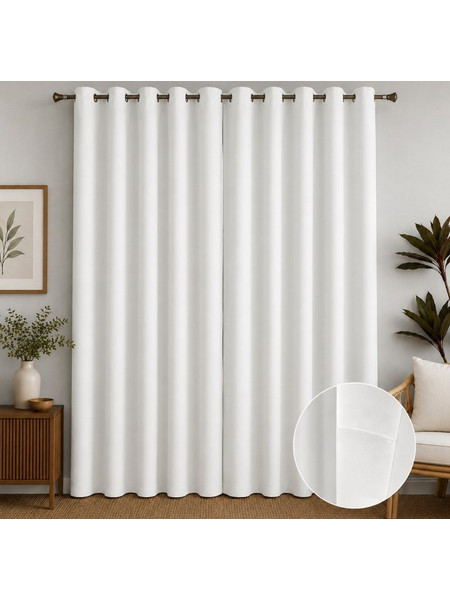 For Home Κουρτίνα Συσκότισης με Τρουκς 270x265 6727439 Λευκή