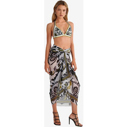 BLU4U Batik Παρεό Μακρύ Μαύρο Εκρού 25383135-02
