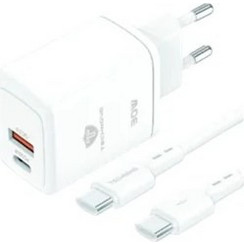Technovo TN-F043 Φορτιστής με Καλώδιο USB-C με Θύρα USB-A & Θύρα USB-C 30W Power Delivery